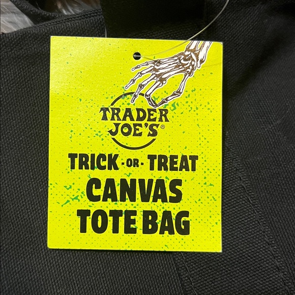 NWT🖤🧡Black & orange Trader Joe's Mini Canvas Tote Bag - Picture 13 of 15